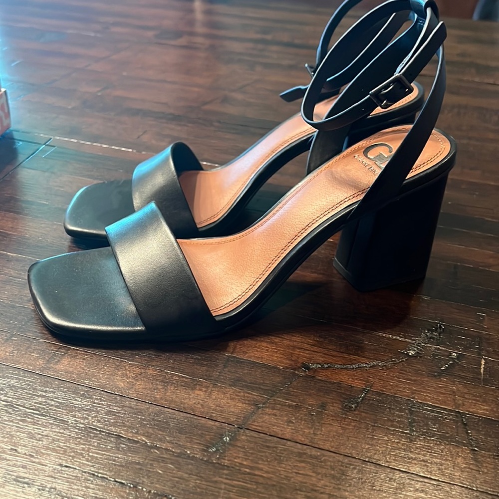 Black ankle strap heels